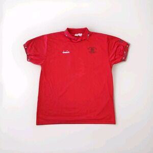 Vintage 1990s Diadora Football Soccer Jersey Shirt Mens Size XL Red‎ Collar Polo